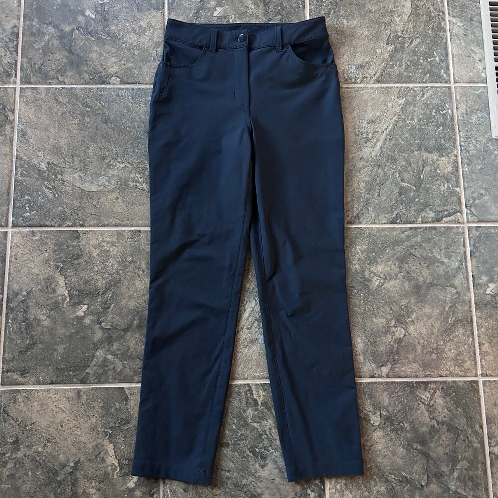 lululemon athletica city sleek 5 pocket 7/8 work pants black size 4